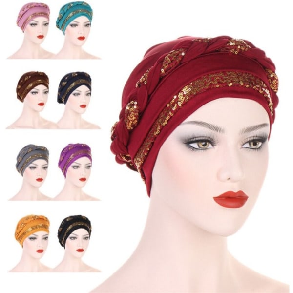 Kvinder muslimsk hovedtørklæde, pailletter, hårhætter 07 07 07
