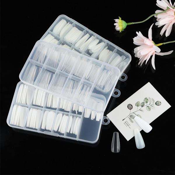 100 stk/æske falske neglespidser Kiste falske negle CLEAR-100STK-BOX Clear-100PCS-Box