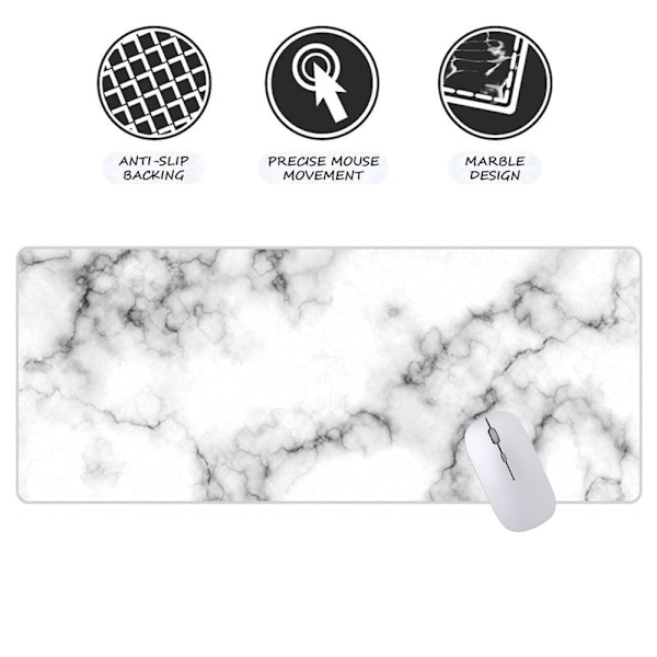 Musmatta, skrivbordsunderlägg, VIT 800X300X2MM White 800x300x2mm