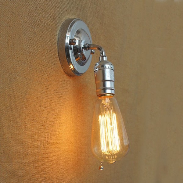 Rustik lampetlampe væglampe tråd metalbur A (PÆRE MEDFØLGER IKKE) A(Bulb not included)