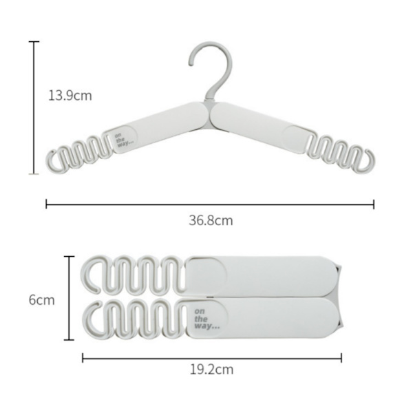 4 STK Sammenfoldelige Tøjbøjler Rejsebøjler Undertøjsholdere Light Gray 4 PCS-4 PCS
