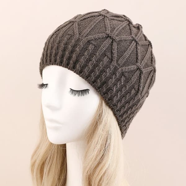 Cuff Knit Beanie Knitting Cap Hattu VAALEANHARMAA light grey