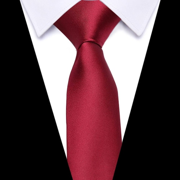 8 cm Herr Slips Cravat RÖD Red