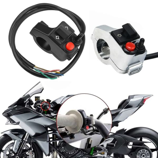 Motorsykkel multifunksjonsbryter Moto Light Controller SØLV silver