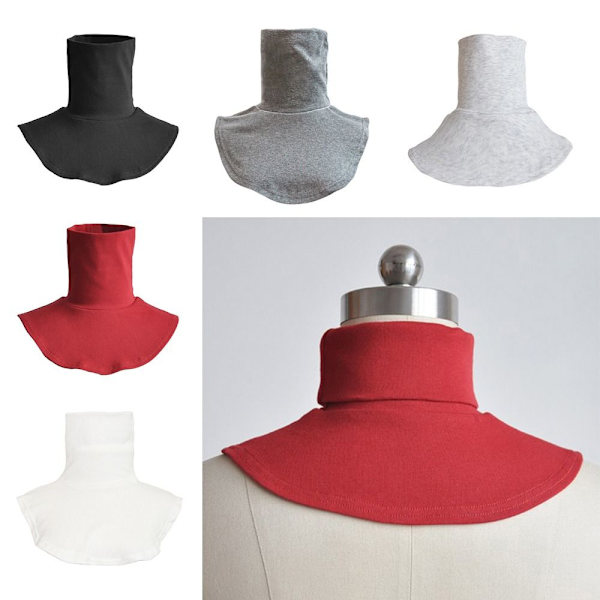Fake High Collars Turtleneck Fake Collar LYS GRÅ light grey