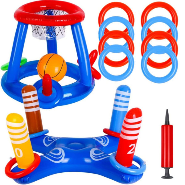 Uppblåsbar Ring Kasthylsa Spel Flytande poolleksaker SET-5 Set-5