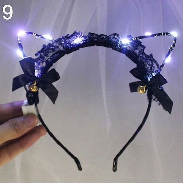 LED Feather Wreath Crown Pandebånd 9 9 9