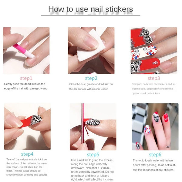 3-arks franske neglemærkater Nail Art Sticker 1 1 1