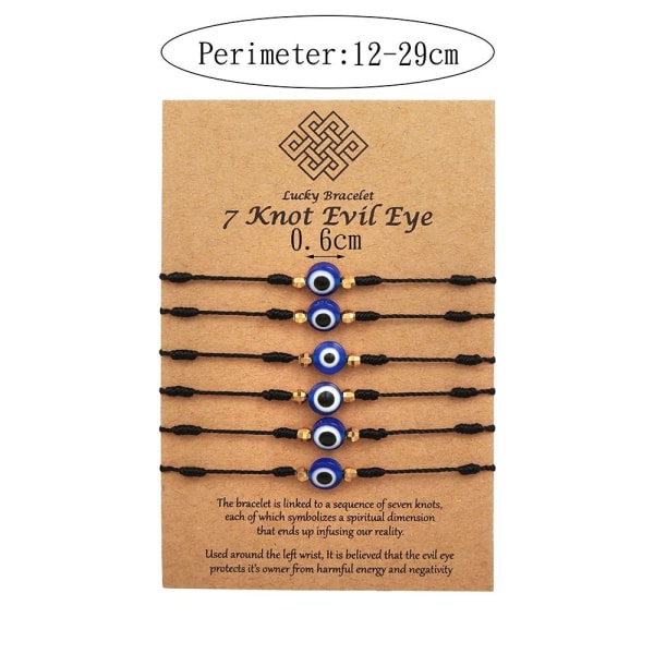 Øje-Afværgende Armbånd Justerbart Vævet Armbånd SORT&RØD B B BLACK&RED B-B