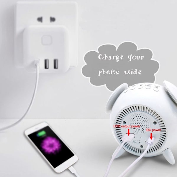 Wake Up Light Digital Led Musikalarm HVID White