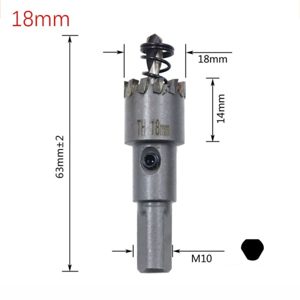 TCT-reikäsahan poranterä 18mm 18mm