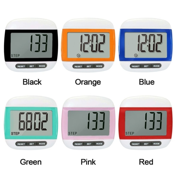 LCD skritteller Step Kilometer Counter RØD Red