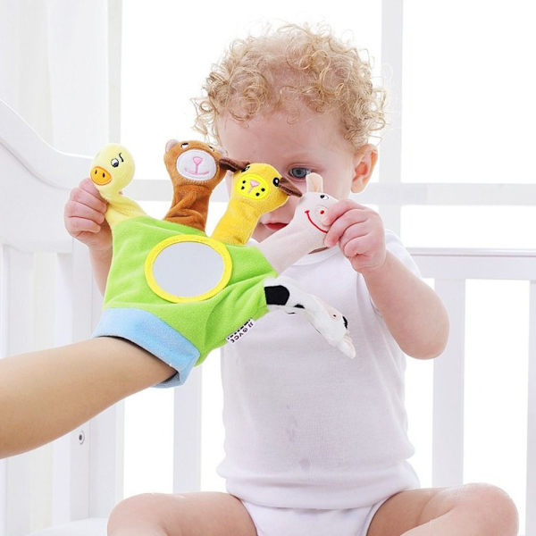 Baby Toddler Leksaker Djur Handdockor GRÖN green