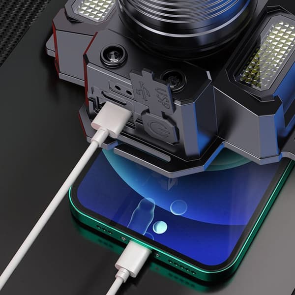 Oppladbar hodelykt 2000mah induksjon LED-hodelykt