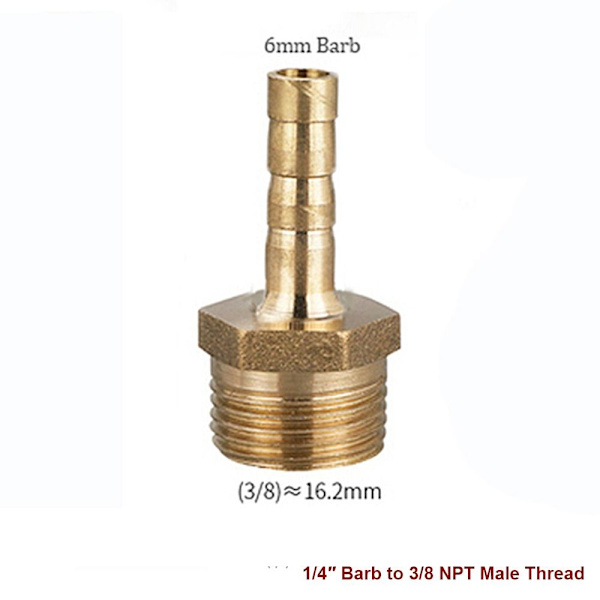 4 stk messing slange modhage luft slange fittings 3/8 NPT HANGTråd 3/8 3/8 NPT Male Thread