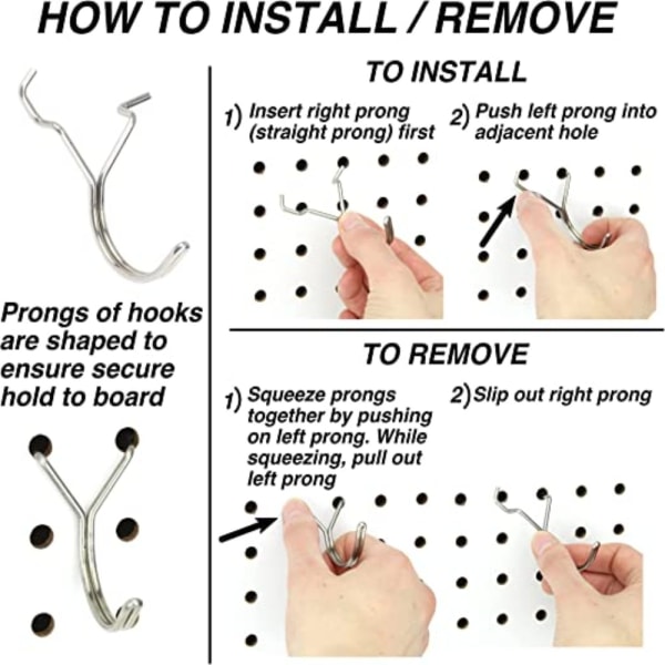 20 stk. Pegboard Kroge Display Kroge Opbevaringsstativer 20PCS