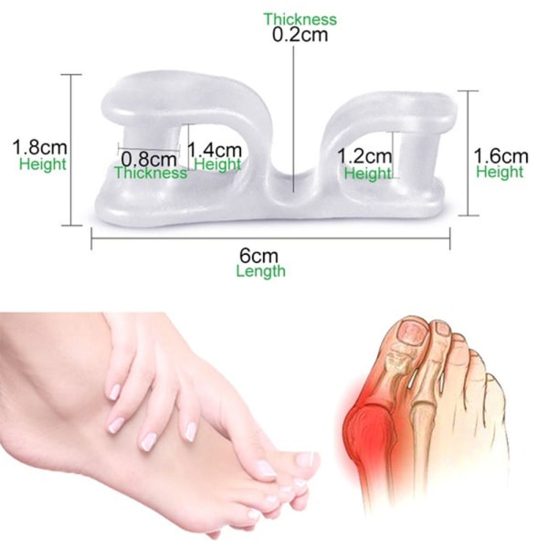 2kpl Varpaanerotin Toe Corrector Jalkahoito Kivunlievitys