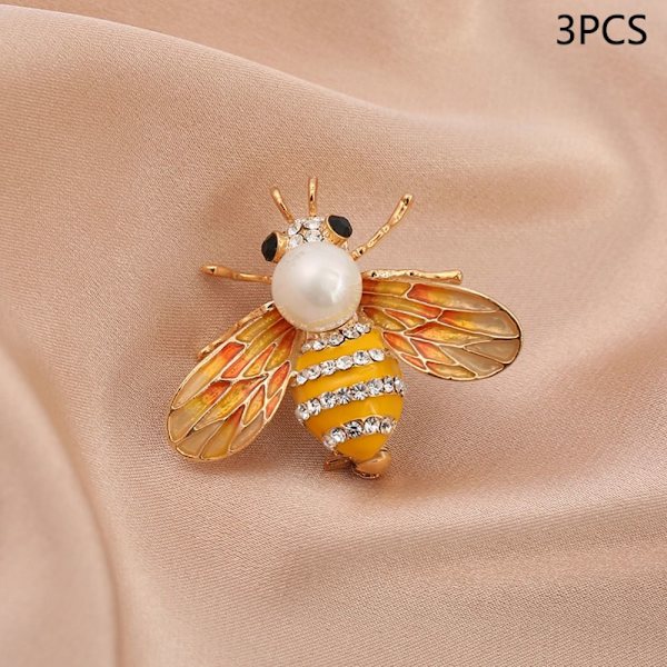 3 stk Pearl Bee Corsage Krystallbrosje I I I
