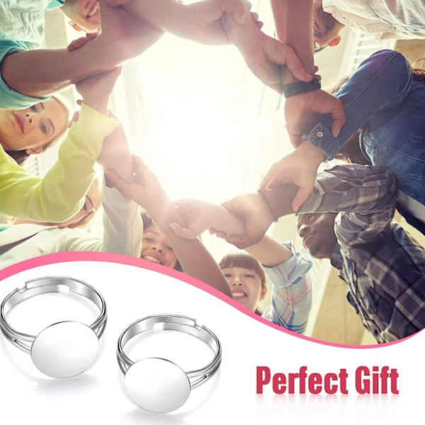 40st Justerbar Ring Bas Blank Ring Justerbar Ring Cabuchon