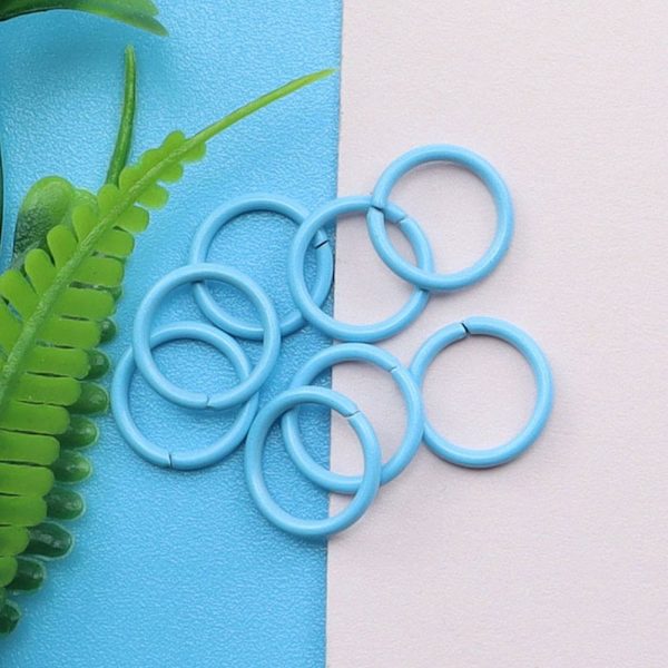 200Stk10 mm Rund Karabin Åpne Hoppringer LYSEBLÅ Light Blue
