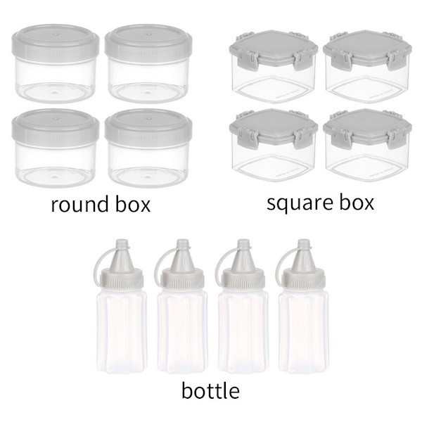 4 STK/ Set Mini Kryddburk Presssåsflaska square box