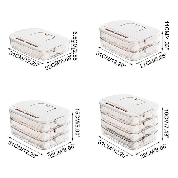 Dumpling Box Mat Forseglingsboks HVIT ETT LAG ETT LAG White One Layer-One Layer