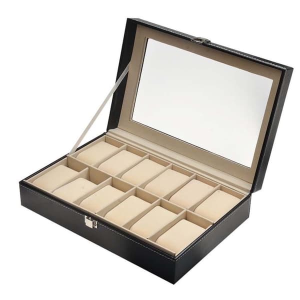 12 Grids Watch Display Storage Box Smycken Collection