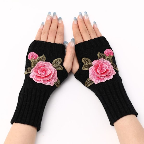 Håndledshandsker Fingerløse handsker SORT&ROSA SORT&ROSA black&pink