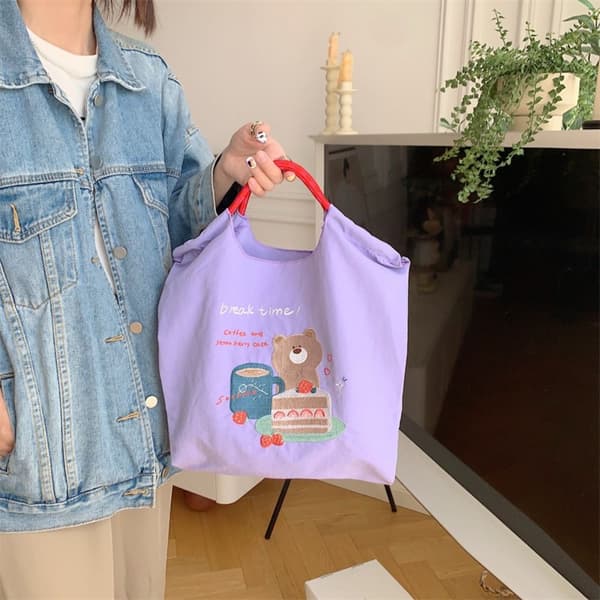 Tygpåse Shopper Handväska BRUN Brown