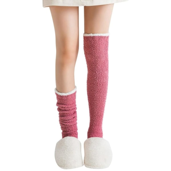 Over Knee Socks High Fuzzy Socks LJUSGRÅ Light Grey