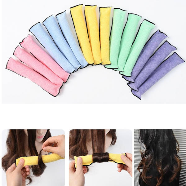 Ei-lämpökiharrit Heatless Curl Stick KELTAINEN Yellow