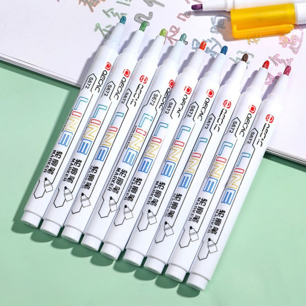 Double Line Outline Pen Marker Pen 8-COLOR 8-COLOR 8-Color