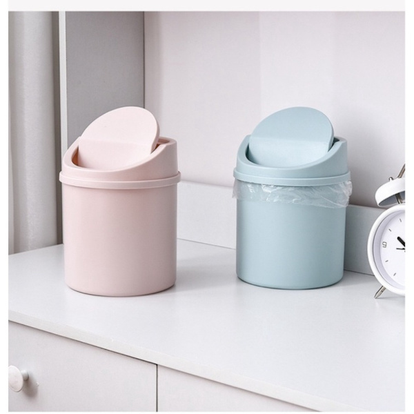Mini Desktop Bin Liten søppelbøtte HVIT white