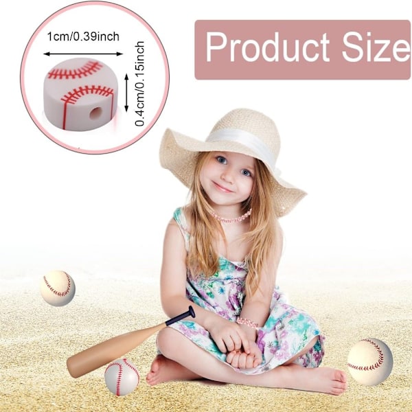 200st Baseball Beads Sport Ball Beads Clay Bead