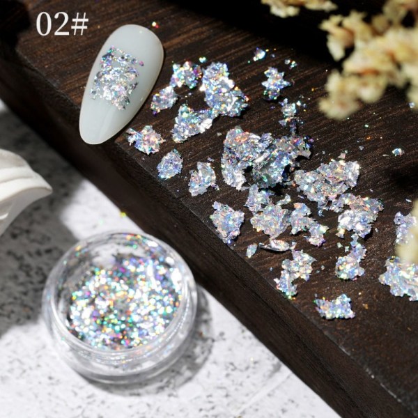 5 st Nail Glitter Paljett Irregular Glitter Flakes 2 2 2