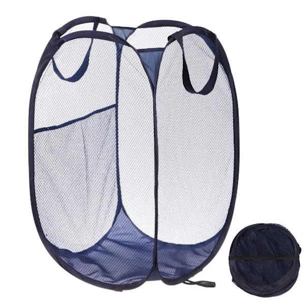 Kurv til snavset tøj Nem at folde MARINEBLÅ Navy Blue