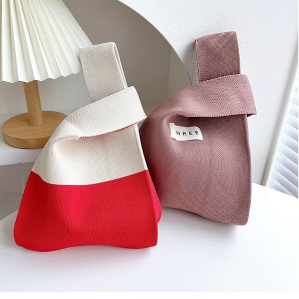 Knit Handbag Knot Wrist Bag 2 2 2