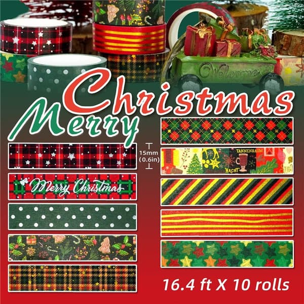 10 rullar juldekorativa set