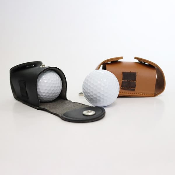 Opbevaringspose til golfbold PU-læderlomme SORT black