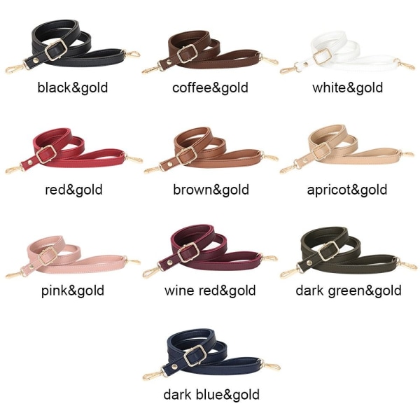 Håndveskebelter i skinn BRUNT&GULLT brown&gold