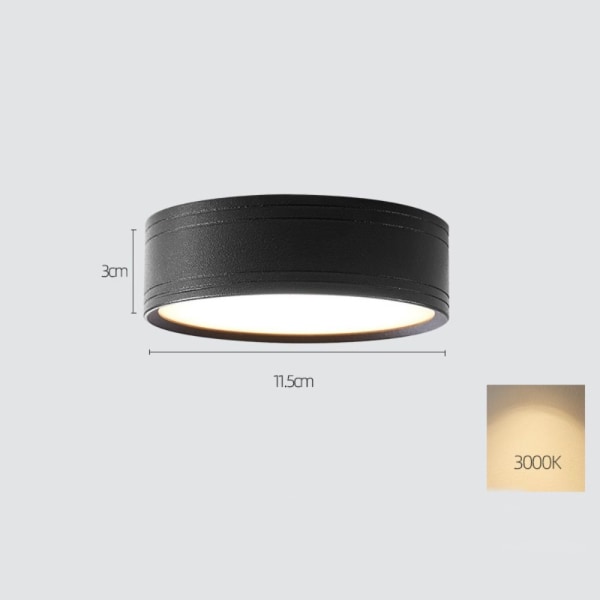 Led Taklampe Led Downlight SORT--12W SORT--12W Black--12W
