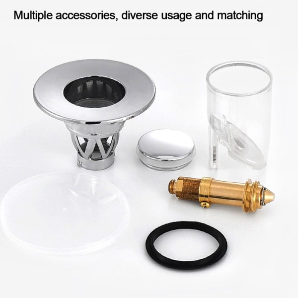 Pop Up Dräneringsfilter Plugg Bult Fjäder SILVER silver