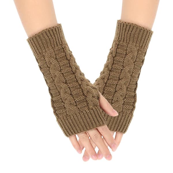 Håndleds Arm Vanter Fingerløse Damehandsker CAMEL CAMEL Camel