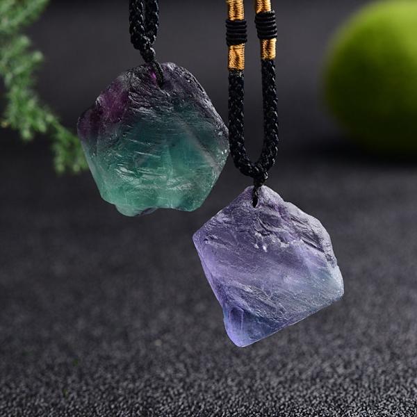 Fluoriittiriipus kaulakoru Natural Quartz Stone VILLA purple