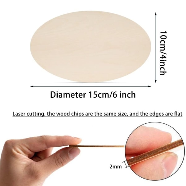 15 stk Oval Wood Crafts Uferdig Wood Crafts Oval Craft Wood