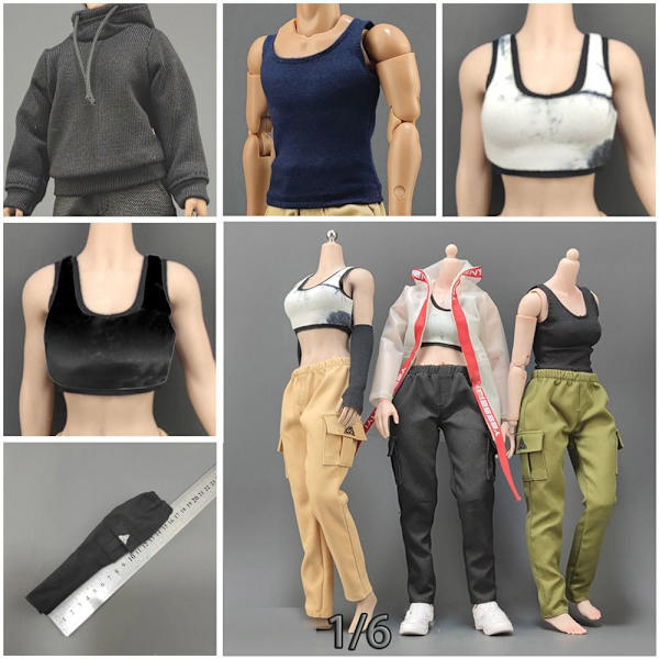 1/6 Miniatyrkläder Soldat Casual T-shirt 4 4 4