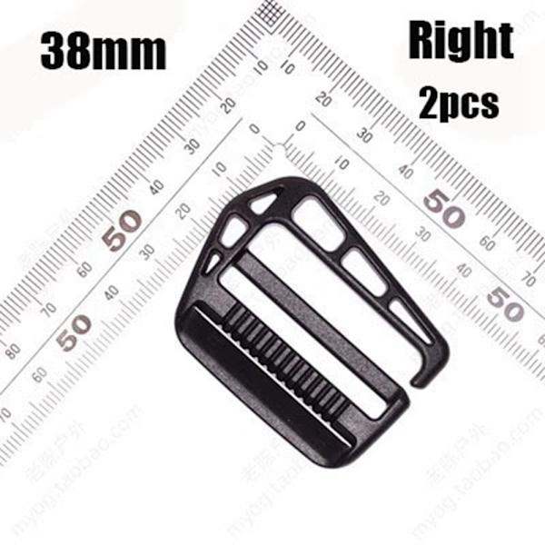 2st Webbing Rem Spänne Skjutfäste 38MMRIGHT HÖGER 38mmRight