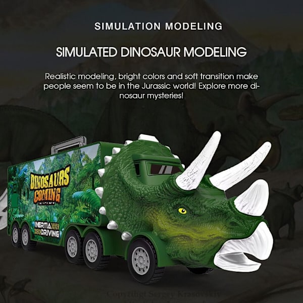 Dinosaur Transport Legetøj Dinosaur Truck Legetøj BRUN brown