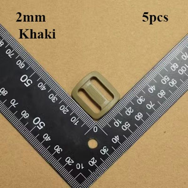 5 stk Tri Glide Slider Ladder Lock Spenner KHAKI 2MM Khaki 2mm