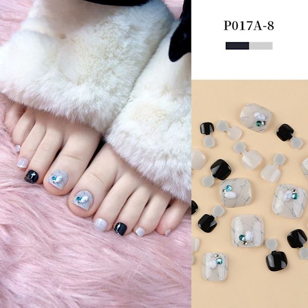 24 stk falske tånegle Aurora Dazzle P017A-8 P017A-8 P017A-8